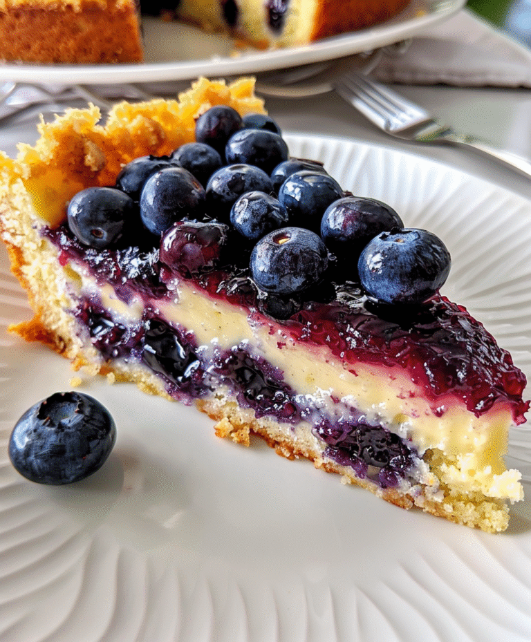 Lazy Daughter in Law Cake with blueberries and crumb topping