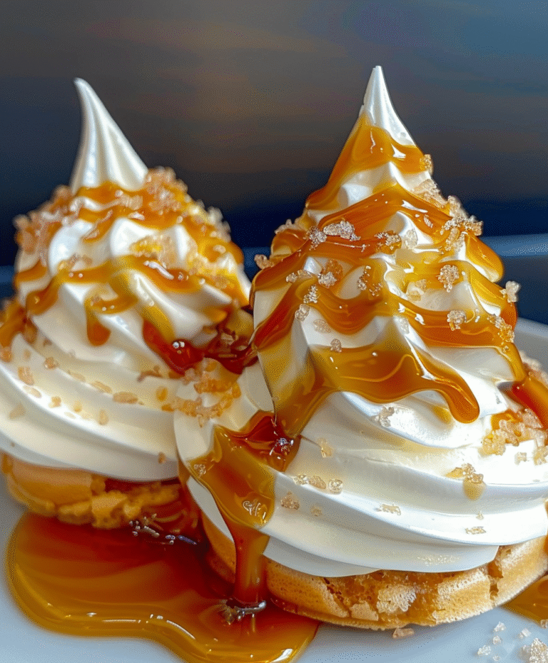 Mascarpone Cream with salted caramel and baked meringues